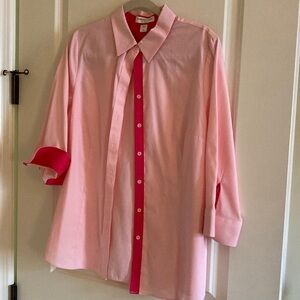 Coldwater Creek Pink and Hot pink Button Down Shirt. EUC